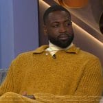 Dwayne Wade’s mustard knit sweater on The Kelly Clarkson Show