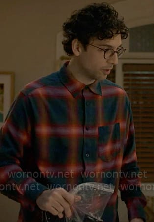 Edward's blue and red plaid shirt on Not Dead Yet