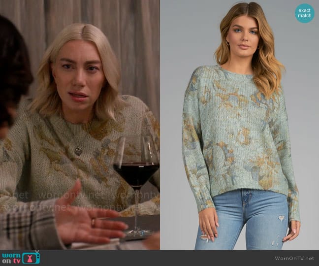 Elan Leaf Floral Print Sweater worn by Allison Grant (Madeline Wise) on So Help Me Todd