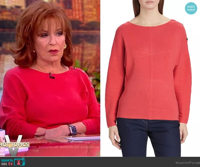 Elie Tahari The Azariah Ribbed Dolman-Sleeve Sweater worn by Joy Behar on The View