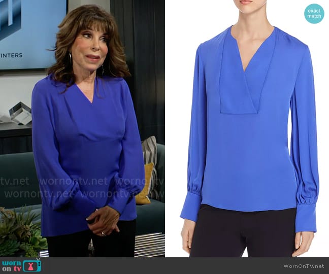 Elie Tahari Reva Top worn by Esther Valentine (Kate Linder) on The Young and the Restless