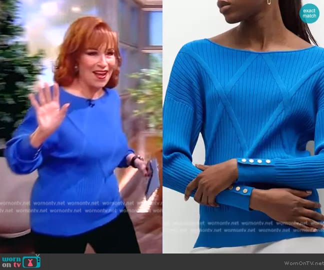 Elie Tahari The Melinda Rib-Knit Sweater worn by Joy Behar on The View