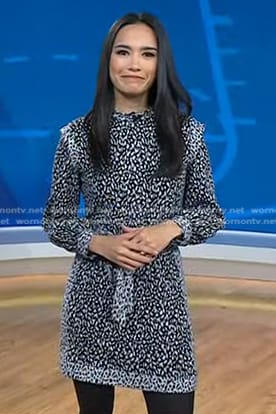 Emilie's black printed dress on Today