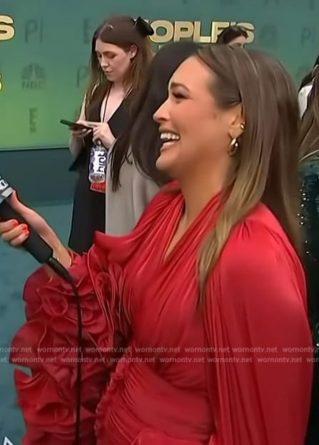 Emily Orozco's red ruffle dress on Access Hollywood