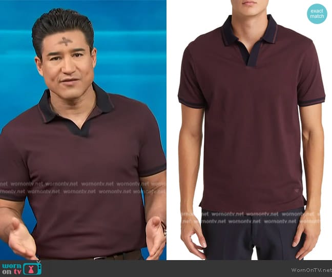 Emporio Armani Tipped Polo worn by Mario Lopez on Access Hollywood