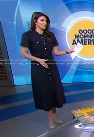 Erielle’s navy utility shirtdress on Good Morning America