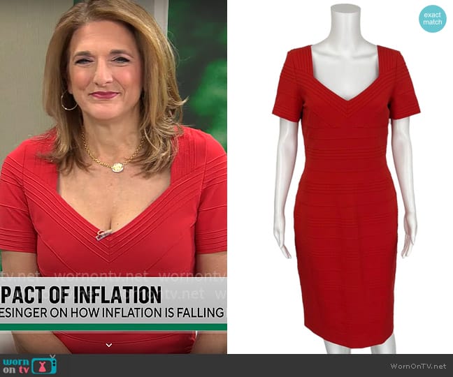 Escada Dayana Dress worn by Jill Schlesinger on CBS Mornings