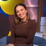 Eva’s brown long sleeve dress on Good Morning America