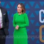 Eva’s green ruched asymmetric dress on Good Morning America