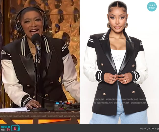 Fashion Nova Blaire Bomber Blazer worn by Deja Vu on Live with Kelly and Mark