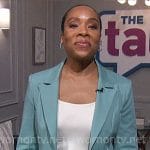 Fawn Weaver’s aqua suit on The Talk