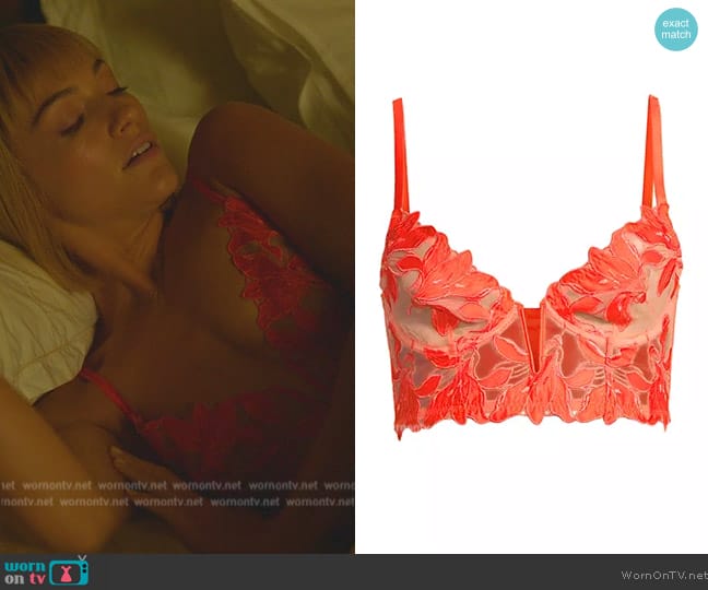 WornOnTV: Imogene's red floral lace bra on Death and Other Details