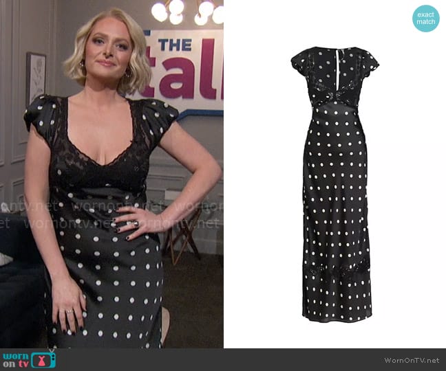 Free People Butterfly Babe Dotted Maxi Dress worn by Lauren Ash on The Talk