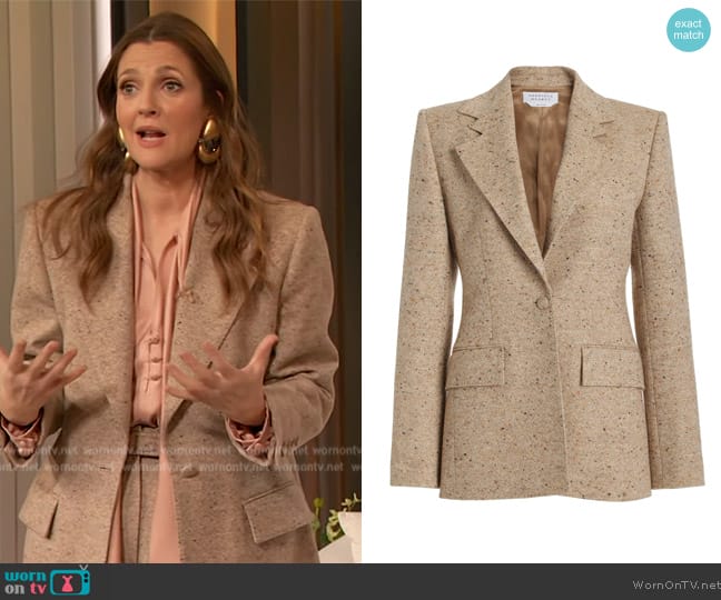 WornOnTV: Drew’s beige marled blazer and pants on The Drew Barrymore ...