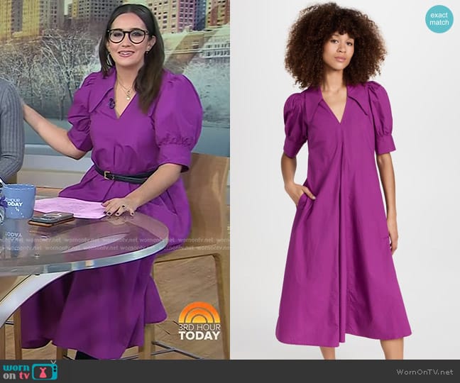 WornOnTV: Savannah’s purple poplin midi dress on Today | Savannah ...