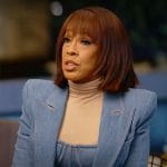 Gayle King’s denim suit and bustier on CBS Mornings