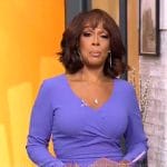 Gayle King’s purple long sleeved dress on CBS Mornings