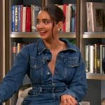 Geraldine Viswanathan’s denim shirtdress on The Drew Barrymore Show