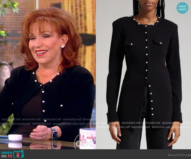 Gestuz Manzigz Wool Pearly Cardigan worn by Joy Behar on The View