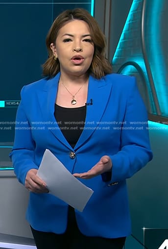 Gilma Avalos’s blue blazer on NBC News Daily
