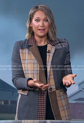 Ginger’s plaid patchwork blazer on Good Morning America