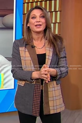 Ginger’s plaid patchwork blazer on Good Morning America