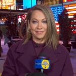 Ginger’s purple wrap coat on Good Morning America