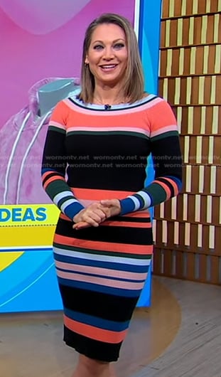 Ginger's striped ribbed dress on Good Morning America