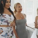 Gizelle’s gray sleeveless knit dress on The Real Housewives of Potomac