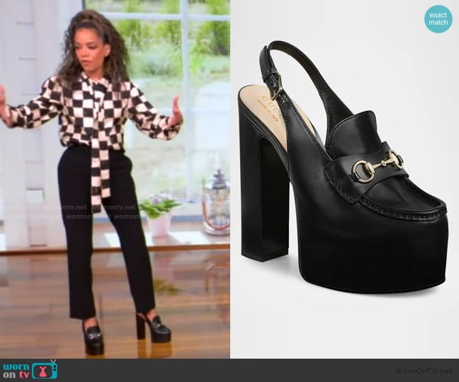 Gucci Ottavia Leather Platform Loafer Pumps worn by Sunny Hostin on The View