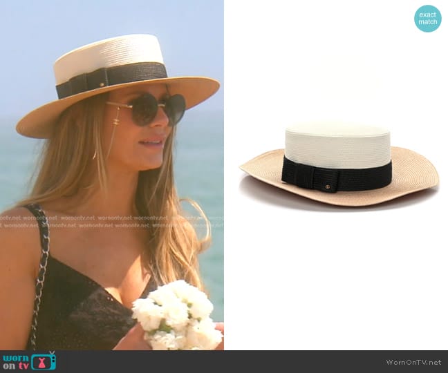 Gucci Straw Effect Fabric Wide Brim Hat With Bow worn by Dorit Kemsley on The Real Housewives of Beverly Hills