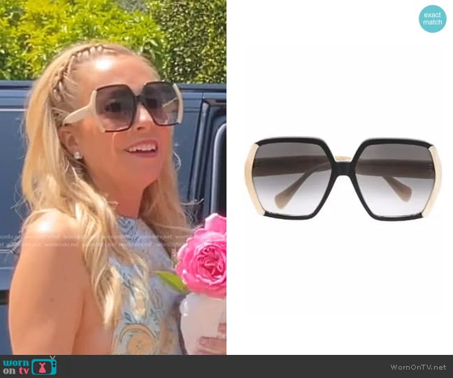 Gucci Oversized Frame Sunglasses worn by Sutton Stracke on The Real Housewives of Beverly Hills