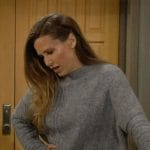 Heather’s grey asymmetric sweater on The Young and the Restless