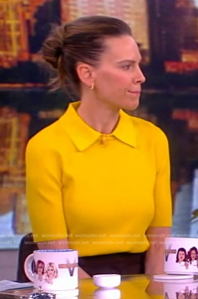 Hilary Swank's yellow polo on The View