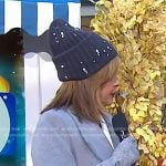 Hoda’s black embellished beanie on Today