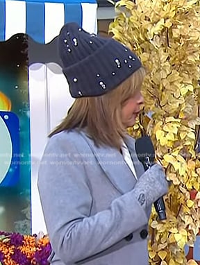 Hoda's black embellished beanie on Today