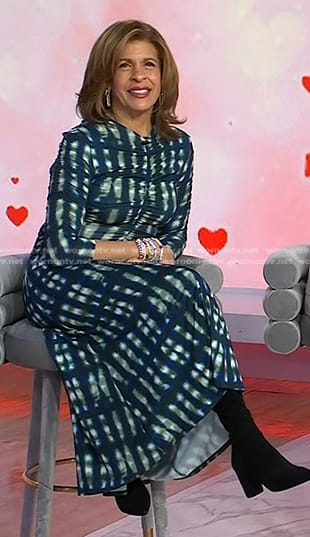 Hoda’s blue tie dye dress on Today