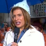 Hoda’s light blue embellished beanie on Today