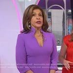 Hoda’s purple v-neck midi dress on Today