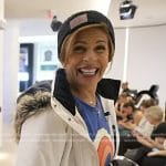 Hoda’s white colorblock hooded jacket on Today