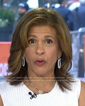 Hoda’s white link earrings on Today