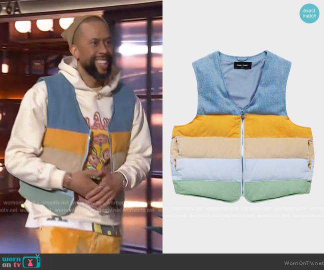 Homme + Femme Tyson Corduroy Vest worn by Affion Crockett on The Kelly Clarkson Show