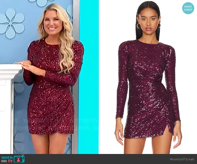 House of Harlow 1960 x Revolve Krisha Mini Dress worn by Rachel Reynolds on The Price is Right