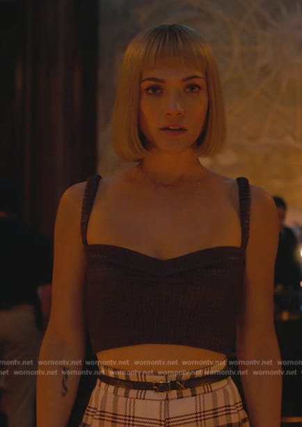 WornOnTV: Imogene's red floral lace bra on Death and Other Details, Violett Beane