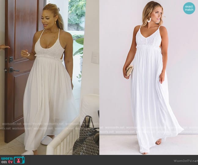 Impressions The Grand Reveal Maxi Dress worn by Gizelle Bryant on The Real Housewives of Potomac