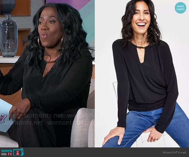 INC International Concepts Hardware Keyhole Top worn by Sheryl Underwood on The Talk