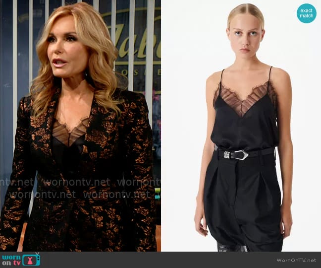 IRO Berwyn Cami in Black worn by Lauren Fenmore (Tracey Bregman) on The Young and the Restless