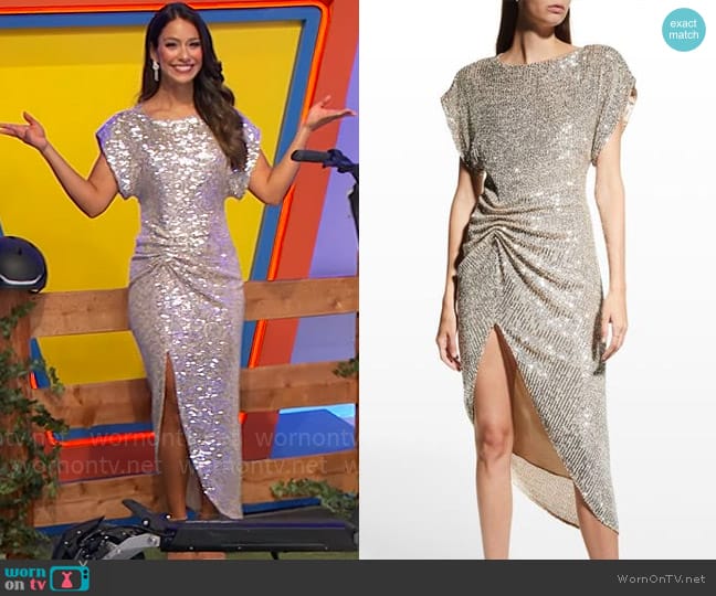 In The Mood For Love Bercot Dress worn by Manuela Arbeláez on The Price is Right