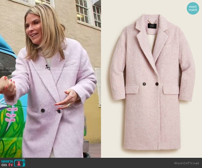 WornOnTV: Jenna’s pink coat and white sweater dress on Today | Jenna ...