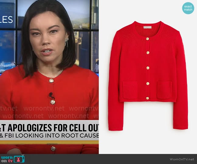 J. Crew Emilie Sweater Lady Jacket worn by Jo Ling Kent on CBS Mornings